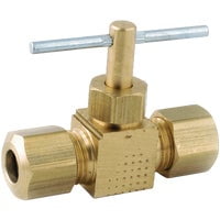 Anderson Metals 759106-06 Straight Needle Shut-Off Valve, 3/8 in Connection, Compression, Brass Body