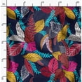 thumbnail image 2 of Soimoi Cotton Satin Spandex Blue Fabric By the Yard - 54 Inch Wide - Leaves Pattern Fabric - Botanical and Elegant Designs for Various Uses Printed Fabric, 2 of 6