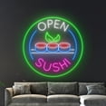 thumbnail image 5 of Handmadetneonsign Sushi Open Neon Sign, Japanese Food Wall Decor, Sushi Restaurant Wall Decor, 5 of 5