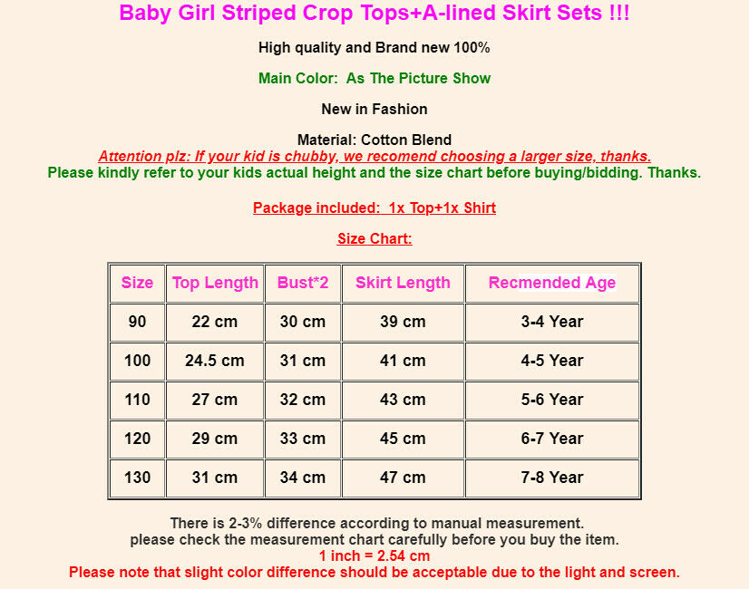 Kids Baby Girls Sleeveless Crop Tops+A-line Skirt Striped Clothes Outfit Set - image 2 of 5