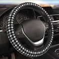 thumbnail image 2 of DouZhe Cartoon Pet Dog Checked Prints Steering Wheel Cover, Universal 15 inch Anti-Slip Odorless Elastic Car Steering Wheels Cover for Women Men, 2 of 7