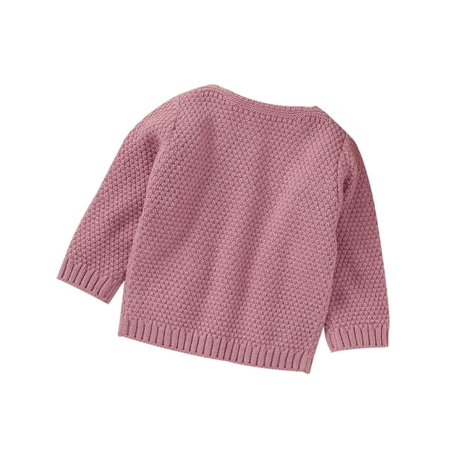 Toddler Baby Girl Knit Cardigan Kids Ruffle Long Sleeve Button Down Sweater Top Fall Winter Warm Jacket Coat
