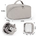 thumbnail image 5 of Gynky Large Travel Makeup Bag for Women - Waterproof Cosmetic Bag, Flat Open Toiletry Bag with Ample Space for Skincare, Brushes & Travel Essentials, Portable Design（Gray）, 5 of 7