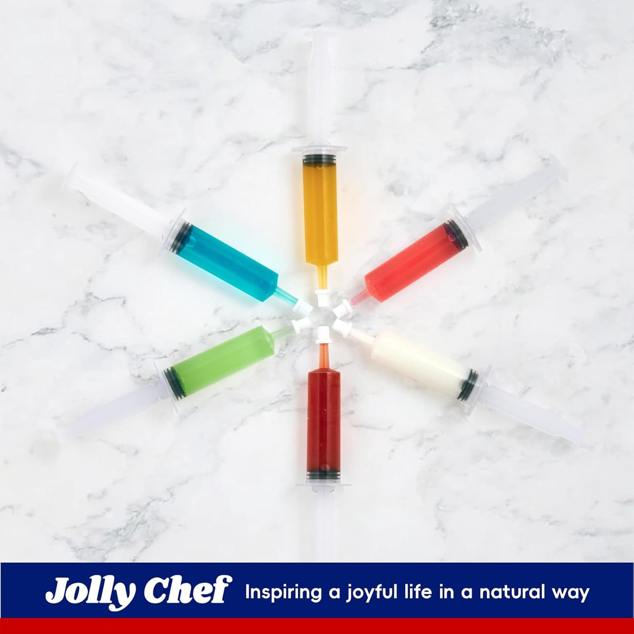 JOLLY CHEF 50Pieces 1.5 oz Clear Plastic Jelly Syringes Shot
