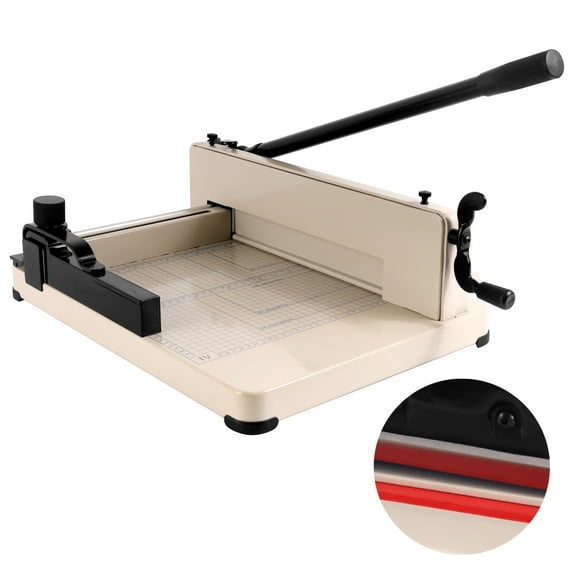 12" Guillotine A4 Paper Cutter, Solid Steel Construction, 1.6 Inches Max Cutting Height Rotary Paper Trimmer with Movable Fence for Easy Alignment, Suitable for Office, Business and Industrial Use