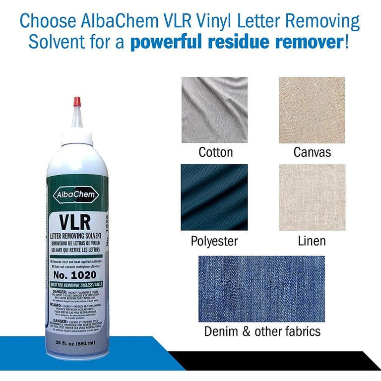 AlbaChem® VLR Vinyl Letter Removing Solvent 20oz - Vinyl Remover - HTV  remover