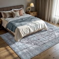 thumbnail image 4 of GLN Rugs Memphis - Indoor, Machine Washable Area Rug 8'x10' Turkish Ice Blue/Gray Home Carpet, 4 of 8