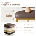 thumbnail image 5 of MF Studio Counter Height Bar Stool with Back Set of 4, 24.8" Modern PU Upholstered Bar Chair with Large Chenille Back and Metal Frame, Taupe, 5 of 9