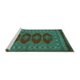 thumbnail image 2 of Ahgly Company Machine Washable Indoor Rectangle Southwestern Turquoise Blue Country Area Rugs, 5' x 7', 2 of 4