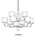 thumbnail image 2 of Progress Lighting Palacio 9-Light Chandelier, Vintage Gold, White Silk Shades, 2 of 2
