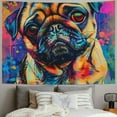 thumbnail image 2 of BCIIG Pug Dog Tapestry Wall Hanging Unique Style Graphic Tapestries Home Wall Decor Art for Living Room Bedroom Apartment Farmhouse Dorm 40x30inch, 2 of 6