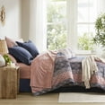 thumbnail image 3 of Regency Heights Full Size Comforter Set, 9-Piece Bed in a Bag Full, Navy/Orange Bedding Sets with Sheets, Bed Skirt for College Dorm, 3 of 9