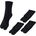 thumbnail image 2 of Ljudmp Tabi Socks for Men & Women, Unisex Cotton Split Toe Flip Flop Socks, Breathable Elastic Japanese Style Sandal Socks Black 3 Pairs, 2 of 6