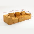 thumbnail image 3 of Demi Bonn 111" Modular Sectional Sofa Couchesk, Corduroy 3 Seat Couch Memory Foam Couches for Living Room, Cloud Couch, Orange, 3 of 13