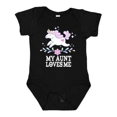 

Inktastic My Aunt Loves Me Unicorn Outfit Gift Baby Girl Bodysuit