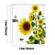 thumbnail image 4 of Cortina de ducha con girasoles, flores amarillas y hojas verdes, tela blanca para baño, 4 of 6