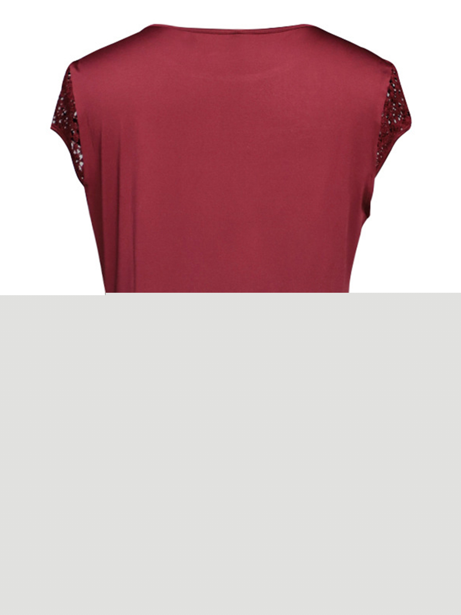 thumbnail image 4 of DYMADE Womens Summer Solid Color Short Sleeve Round Neck Lace Stichting Basic T-Shirts, 4 of 4