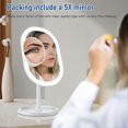 thumbnail image 4 of LED Makeup Mirror, Detachable 5X Magnifying Mirror, Smart Lighting Adjustment and USB Charging, 180 Folding Table Mirror, Perfect Gift for Friend, 4 of 5