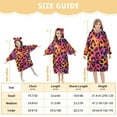 thumbnail image 3 of Dailycode Wearable Blanket Hoodie Oversized Sherpa Flannel Blankets with Pocket for 3-14 Year Old Vibrant Leopard Print, 3 of 7