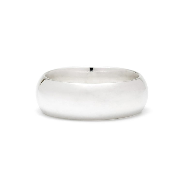 Classic 8mm Sterling Silver Wedding Band for Women and Men, Ring