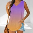 thumbnail image 5 of AherBiu Tank Tops for Women V Neck Gradient Color Summer Casual Loose Sleeveless Comfy Stretch Tshirt, 5 of 9