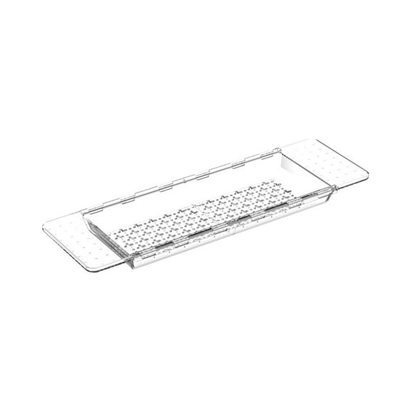 Wovilon Clear Acrylic Expandable Bathtub Tray Bathtub Caddy Tray Adjustable Bath Tray For Tub To Hold Book Phone Candle Wine Bath Tray For Tub