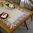 thumbnail image 3 of HSHDLDF Cotton Linen Tablecloth 60 x 120 cm (23 x 47 Inches) Rectangular Lace Flower Embroidery Grey Table Cover for Coffee Table Kitchen Living Room Party Decoration, 3 of 6