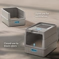 thumbnail image 6 of Drawer Cat Litter Box with Lid Gray Enclosed Kitty Pan with Slide-Out Tray & Scoop, Easy Clean, 6 of 6