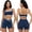 Navy, variant on Women Two Piece Workout Sets Color Block Sports Bra and High Waist Shorts Gym Yoga Athletic Outfits