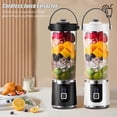 thumbnail image 5 of Portable USB Electric Blender with 6 Blades, 15.21oz Personal Mixer for Smoothies & Drinks, 1300mAh Rechargeable for Travel & Gym, 5 of 13