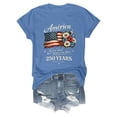 thumbnail image 4 of KHONTS Women's 250 Anniversary USA Shirt Patriotic America Graphic Casual Shirt 250 Years USA Flag Short Sleeve T-Shirt Blue L, 4 of 4