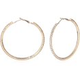 thumbnail image 2 of Pendientes de aro de diamantes de imitación punk Pendientes de aro redondos grandes de cristal Joyería de declaración de lujo para mujeres o niñas (Oro) Sincero Hogar, 2 of 5