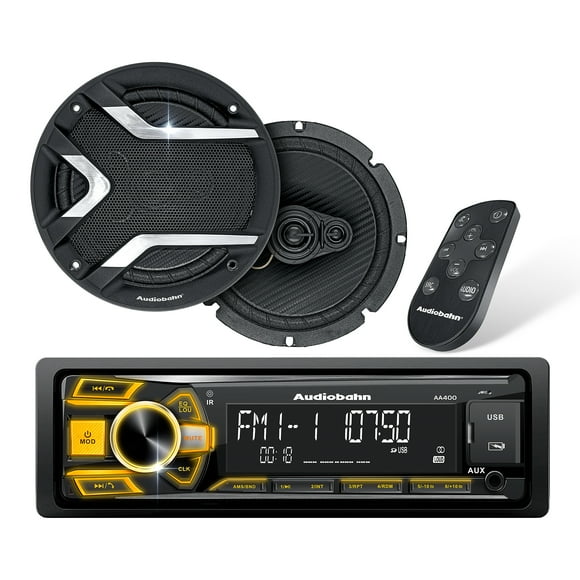 Combo Autoestéreo 1 Din Bocinas 6.5" Audiobahn AA400 COMBO