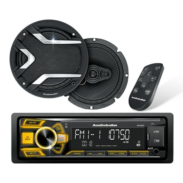 Combo Autoestéreo 1 Din Bocinas 6.5" Audiobahn AA400 COMBO