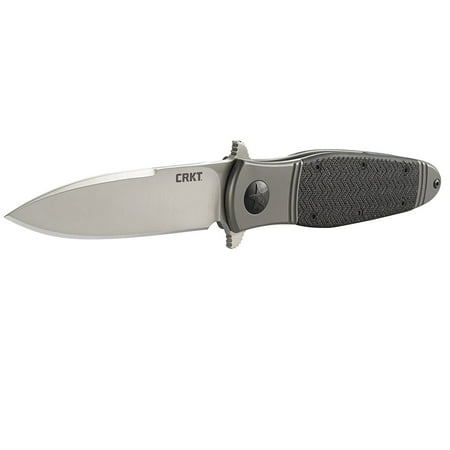 Crkt Point Guard - CRKT Bombastic K340KXP Folding Knife with Satin Finish 8Cr13MoV Stainless Steel Plain Edge Spear Point Blade and Glass-Reinforced Handle with Single Stainless Steel Bolster