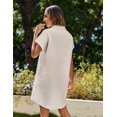 thumbnail image 6 of Zeagoo Linen Dresses for Women 100% Cotton Short Sleeve V-Neck Button Down Tshirt Dress Summer Casual Beach Sundress Loose Tunic Shift Sundresses, 6 of 6