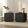 thumbnail image 2 of Chrystie Table de Nuit Contemporaine Moderne Noire (2 Tiroirs) - Ensemble de 2, 2 of 7