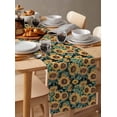 thumbnail image 3 of Hokiten Table Runners 120 Inches Long Dress Scarves, Vintage Sunflower Farmhouse Coffee/Dining/Kitchen Table Runner for Living Room, Farmhouse Floral Botanical Black 13x120 Inch, 3 of 7