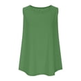 thumbnail image 2 of hoksml Women Round Neck Sleeveless Tank Top Curved Hem Loose Plus Size Casual Tee for Summer Daily Wear, 2 of 7