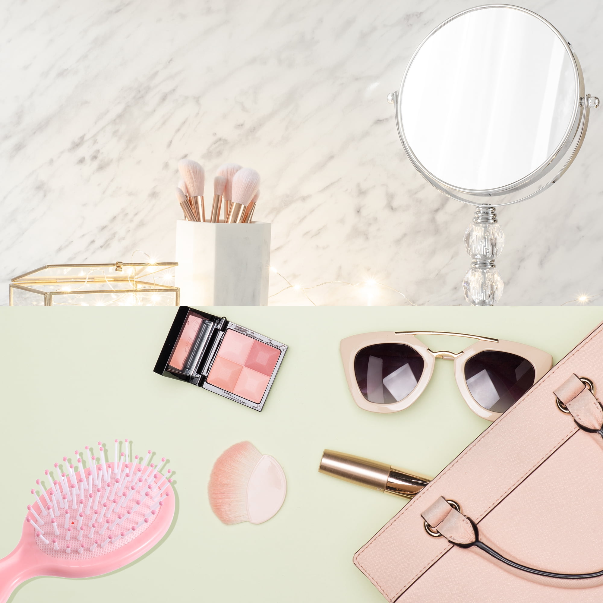 Unique Bargains 1Pc Pocket Detangling Brush Pink