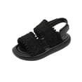 thumbnail image 3 of Viluyesy Boys Spring Summer Casual Sandals Two-Way Open Toe Beach Shoes for Kids, Solid Color Adjustable Flip Flop Sandals Black Size 13, 3 of 10