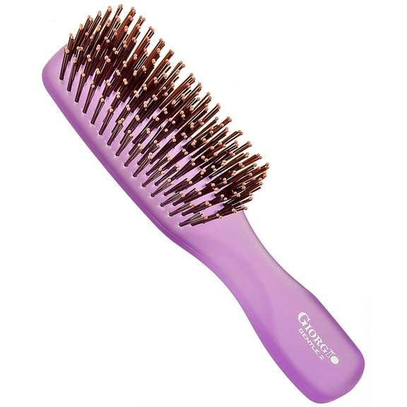 Gentle Neon 6.5" Nylon Bristle Scalp Sensitive Travel Size Hair Brush