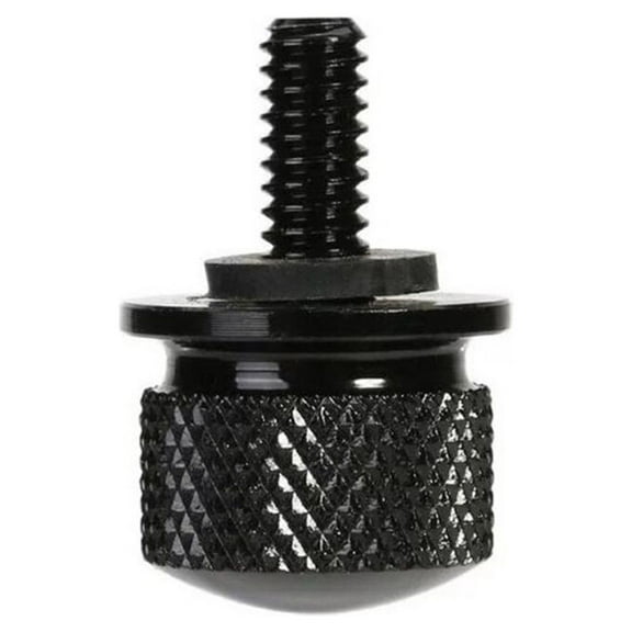 Knurled Billet Aluminum Screw Seat Bolt with Knob Cover Tab Bracket (Black)