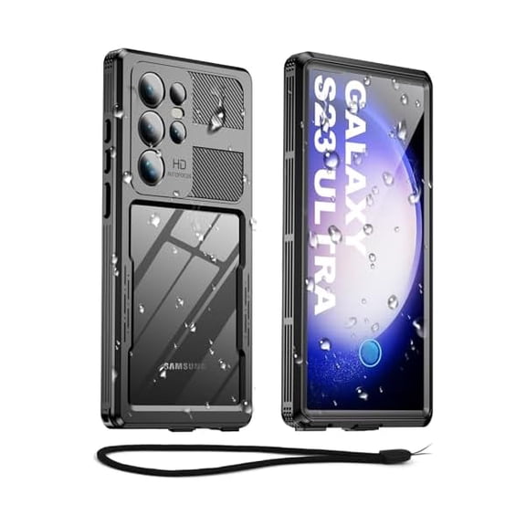 for Samsung Galaxy S23 Ultra Waterproof Case, [IP68 Water proof] [12FT Military Grade Shockproof] [Built-in Screen Protector], Full Body Rugged Heavy Duty Phone Case for S 23 Ultra 6.8", Black