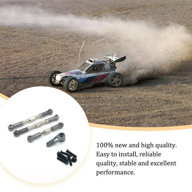 Servo Link Pull Rod Modified Accessories Universal RC Car Steering Arm Upgrade Fitting Replacement for 12401 12402 12404 12409 Light Silver