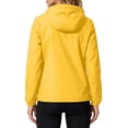 thumbnail image 6 of YABCSAZ Women's Packable Water-Repellent Windbreaker Lightweight Long Sleeve Hooded Full-Zip Jacket with Pockets for Outdoor Travel Hiking Everyday Wear Yellow, Gifts for Women, 6 of 8