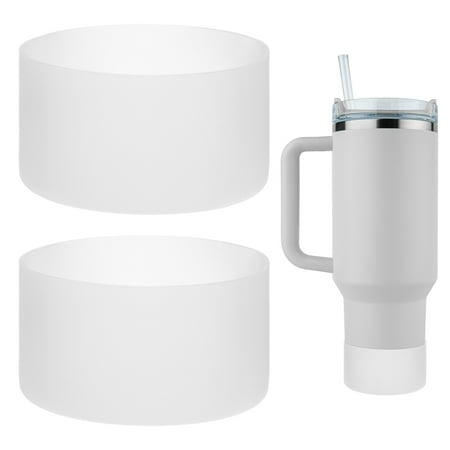 Uxcell Silicone Water Bottle Boot [2PCS] - Anti-Slip Protective Sleeve Use for Protecting Water Bottles from Scratches - [Transparent - 2.95 IN]