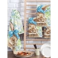 thumbnail image 2 of Easter Bunny Kitchen Dish Towels for Drying Dishes Set of 2, Spring Green Leaves Scarf Rabbit Botanical Waffle Weave Microfiber Hand Tea Bathroom Towels Quick Dry & Absorbent Towel 15.7x23.6, 2 of 7