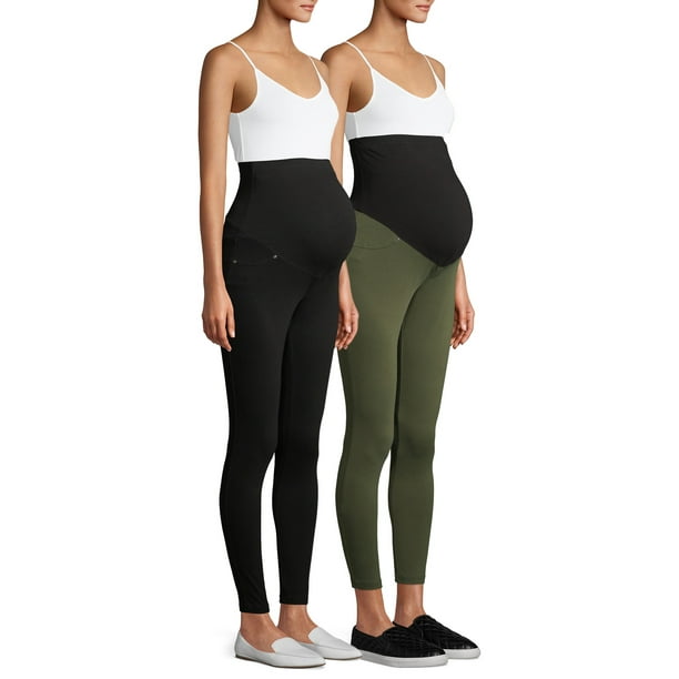 Time and Tru Maternity Jeggings with Full Panel, 2 Pack (Available in