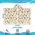 thumbnail image 2 of Red Mushroom Frog Light Pattern Hooded Bath Towel，50"x30" for Ages 3 To 12 Kids, Quick Dry Lightweight Soft Microfiber Hood Beach Towel Cover Up for Kids, 2 of 7
